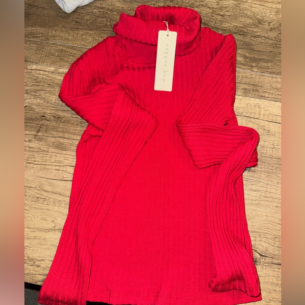 Juniors red turtleneck sweater
